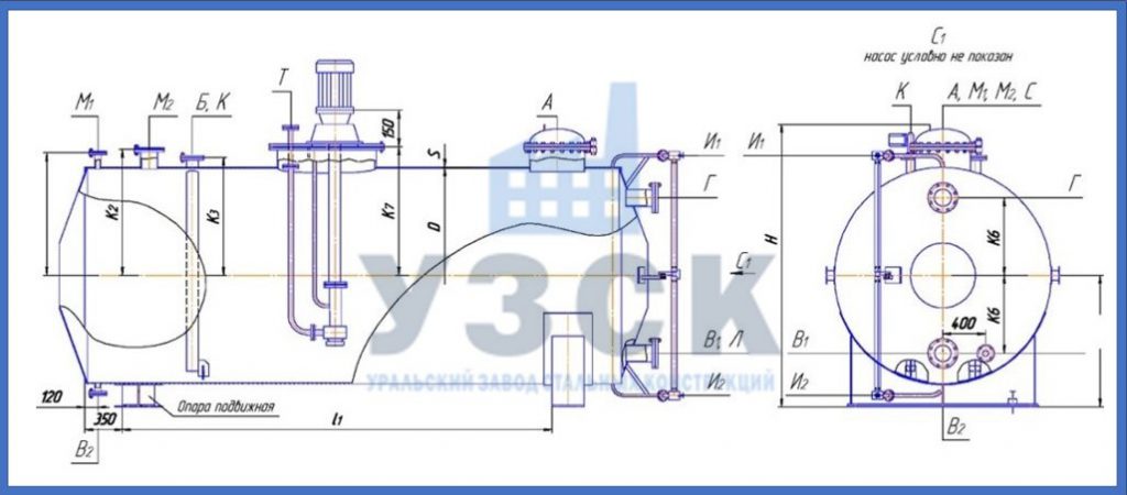 Чертеж емкости ГКК в Магнитогорске